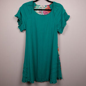 Umgee mixed media floral back shift dress-S